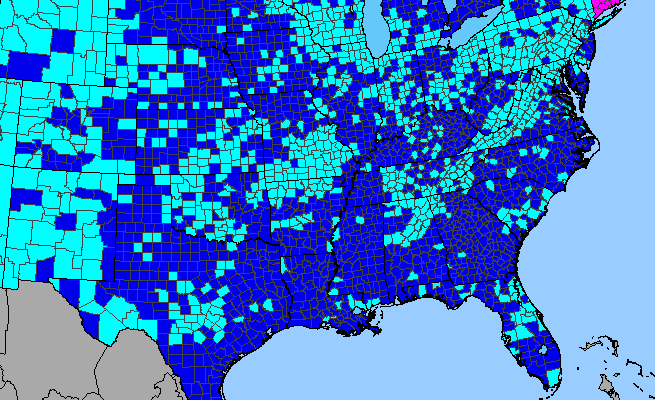 The range of Nasturtium officinale